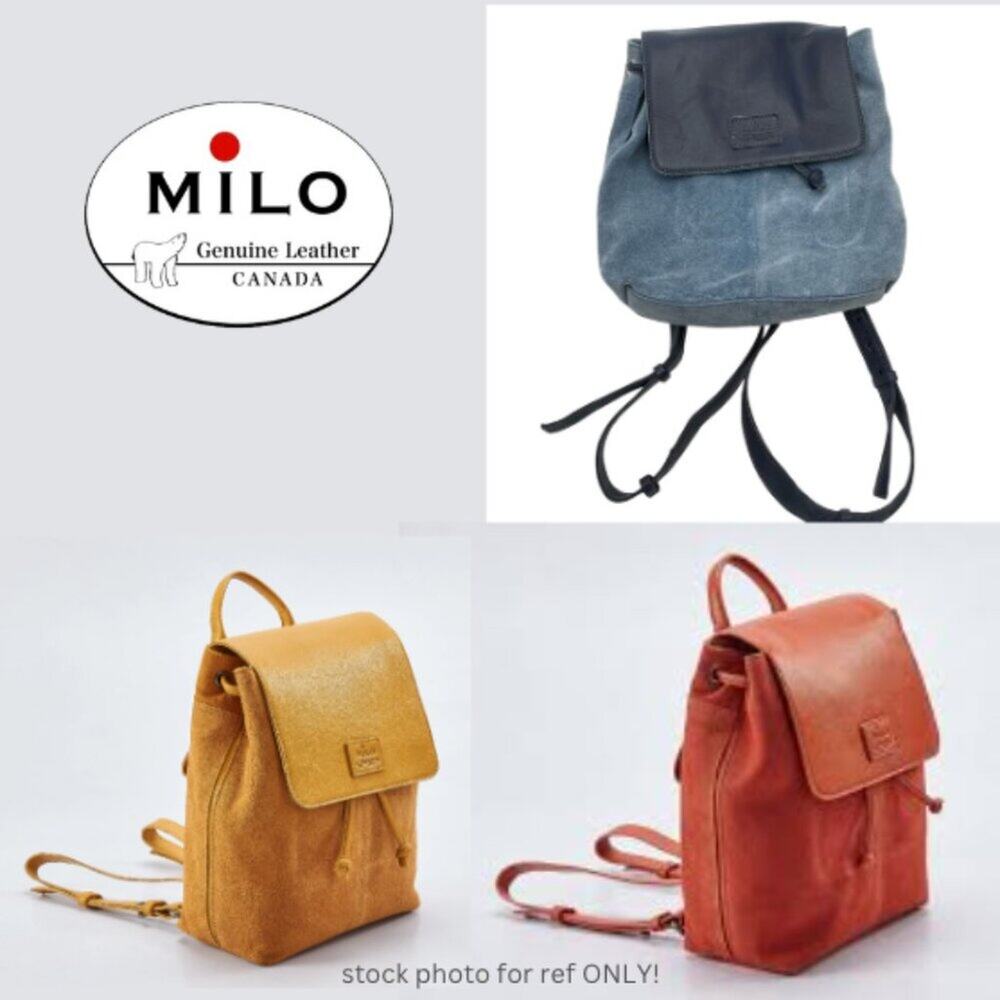 MILO - women's EMILY blue suede leather backpack / CANADA